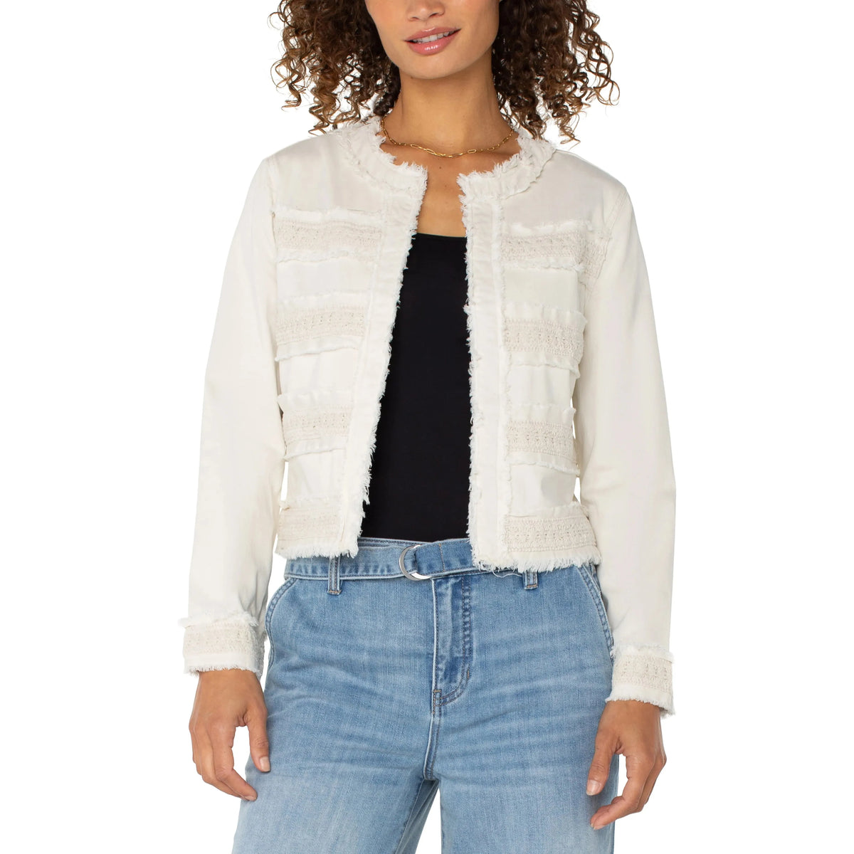 【正規品質保証】 & Fray with Jacket Collarless Carrie Lace Karma – ジャケット・アウター