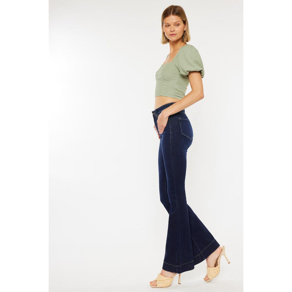 Delani High Rise Dark Wash Flare Jean