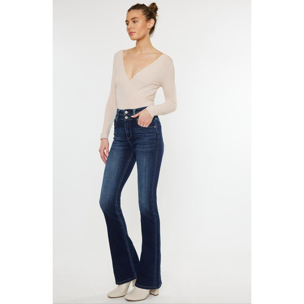 Drew High Rise Wide Waistband Skinny Bootcut Jean