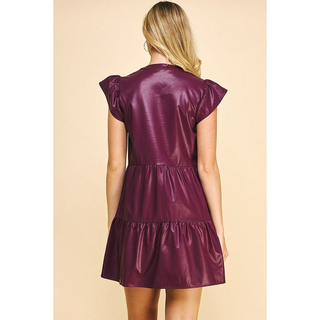 Pamela Faux Leather Mini Dress