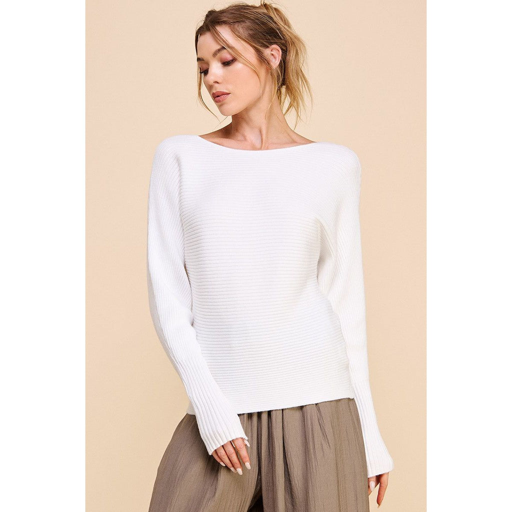 Demi Ribbed Fine Gauge Pullover Sweater