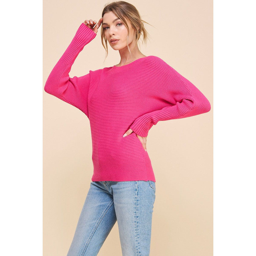 Demi Ribbed Fine Gauge Pullover Sweater