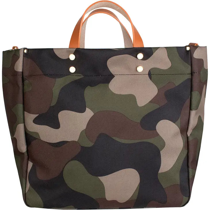 Codie Camo Nylon Tote with Leather Accents