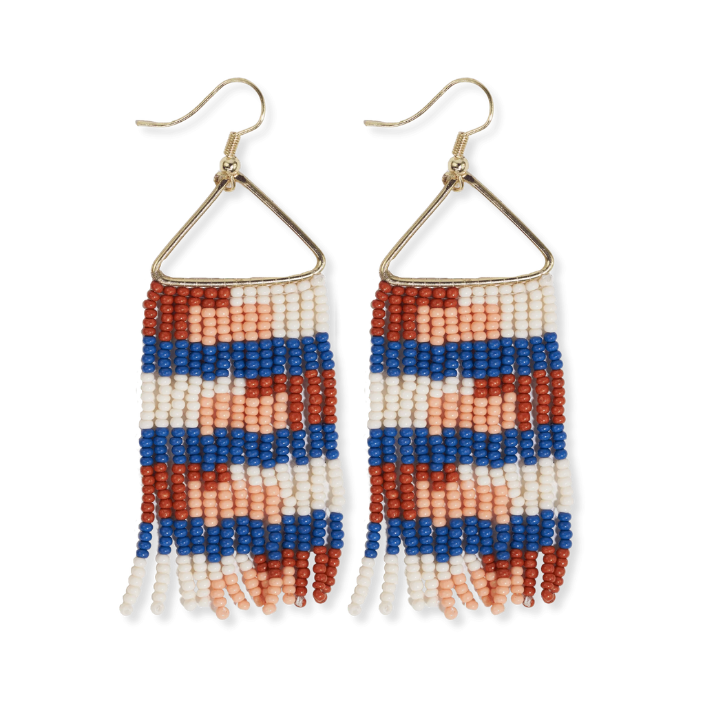 Whitney Quilted Beaded Fringe Earrings Sedona