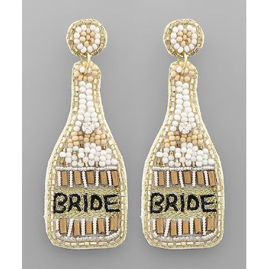Bride Bottle Beaded Dangle Earrings