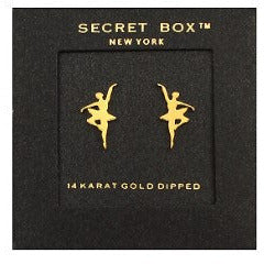 Secret Box Ballerina Stud Earrings