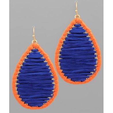 Raffia Weaved Teardrop Earrings
