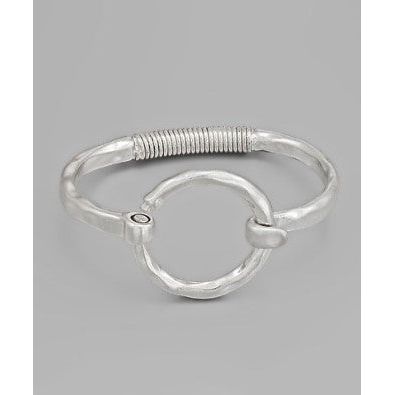 Quatrefoil  Bangle Bracelet- Silver