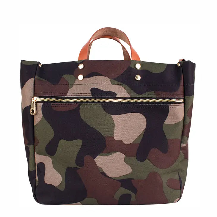 Codie Camo Nylon Tote with Leather Accents