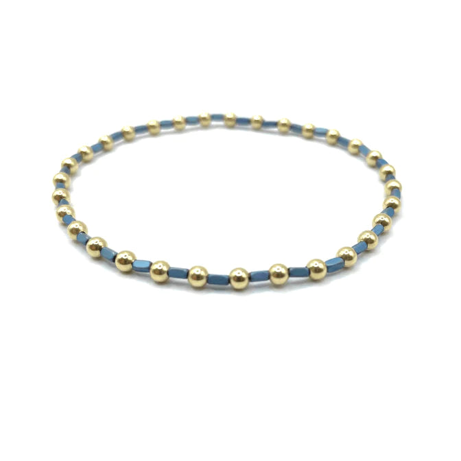Color Crush Harbor Gold Filled Waterproof Bracelet - Blue