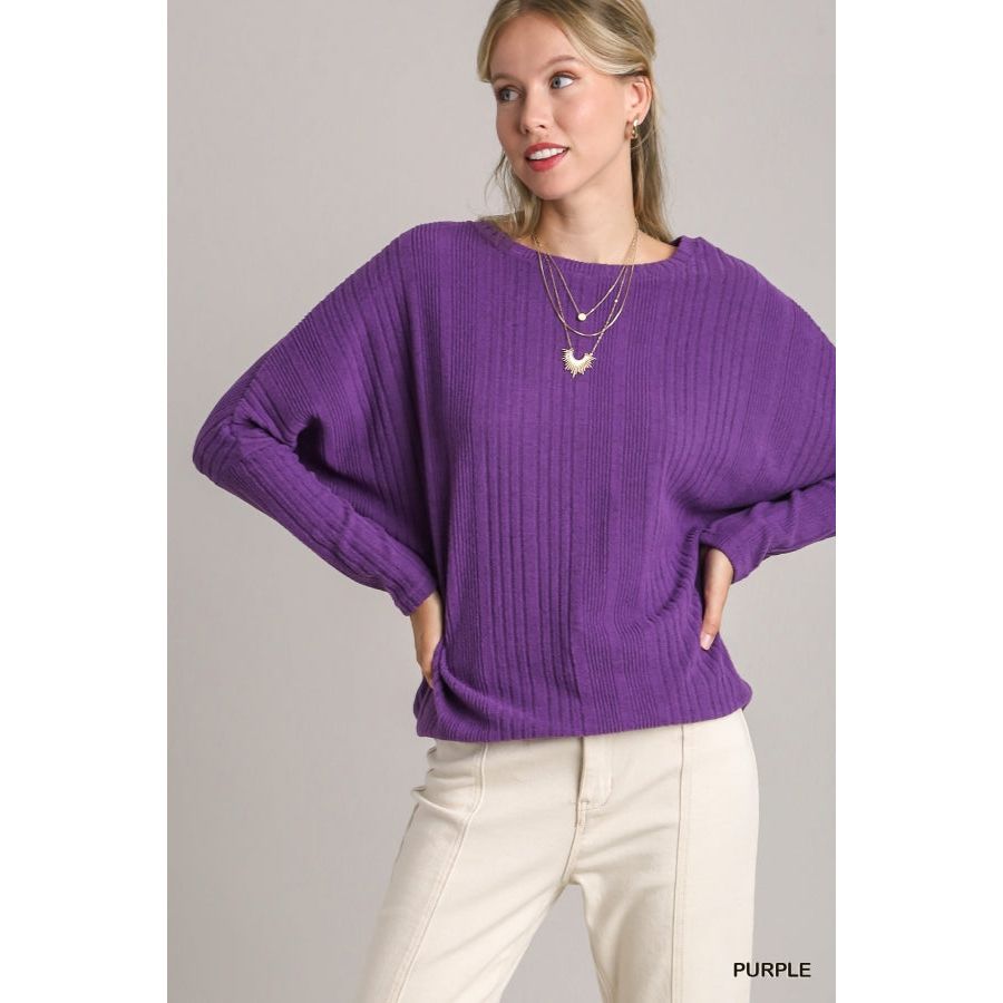 Andrews Ribbed Knit Top with Scoop Neck and Gathered Details – Karma