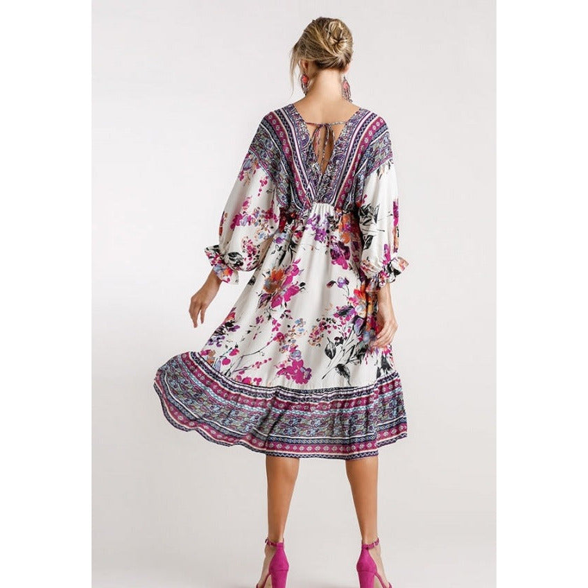 Bea Dolman Sleeve Midi Dress with High Low Hem