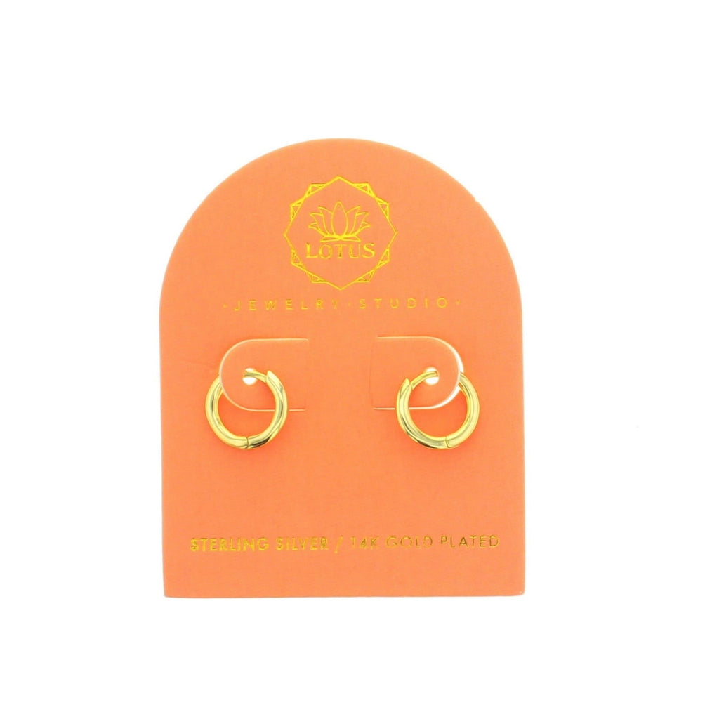 Gold Carded Hoop Earrings