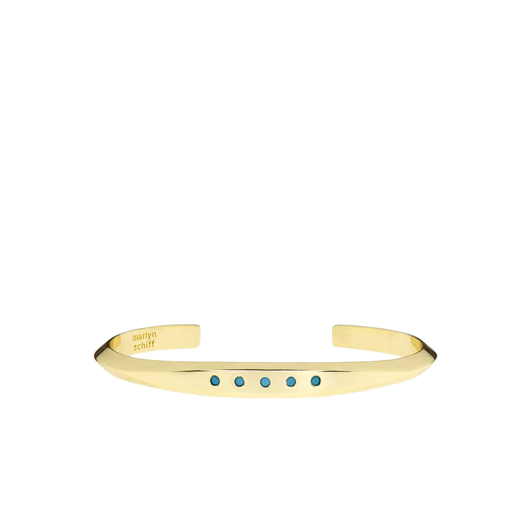 Angled Flat Face Cuff with Crystals