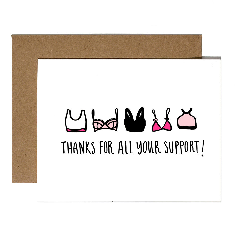 Thanks for Your Support Bras Card