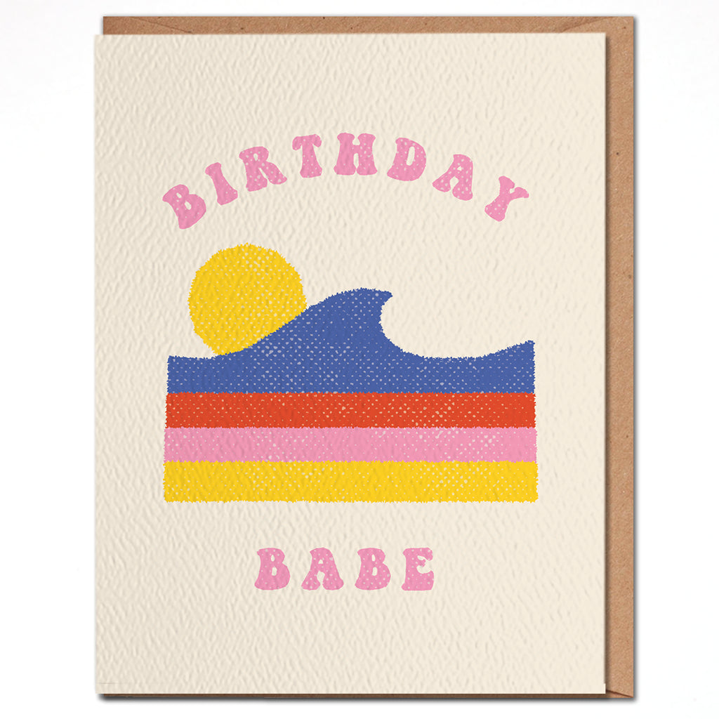 Birthday Babe - Retro Surf Greeting Card