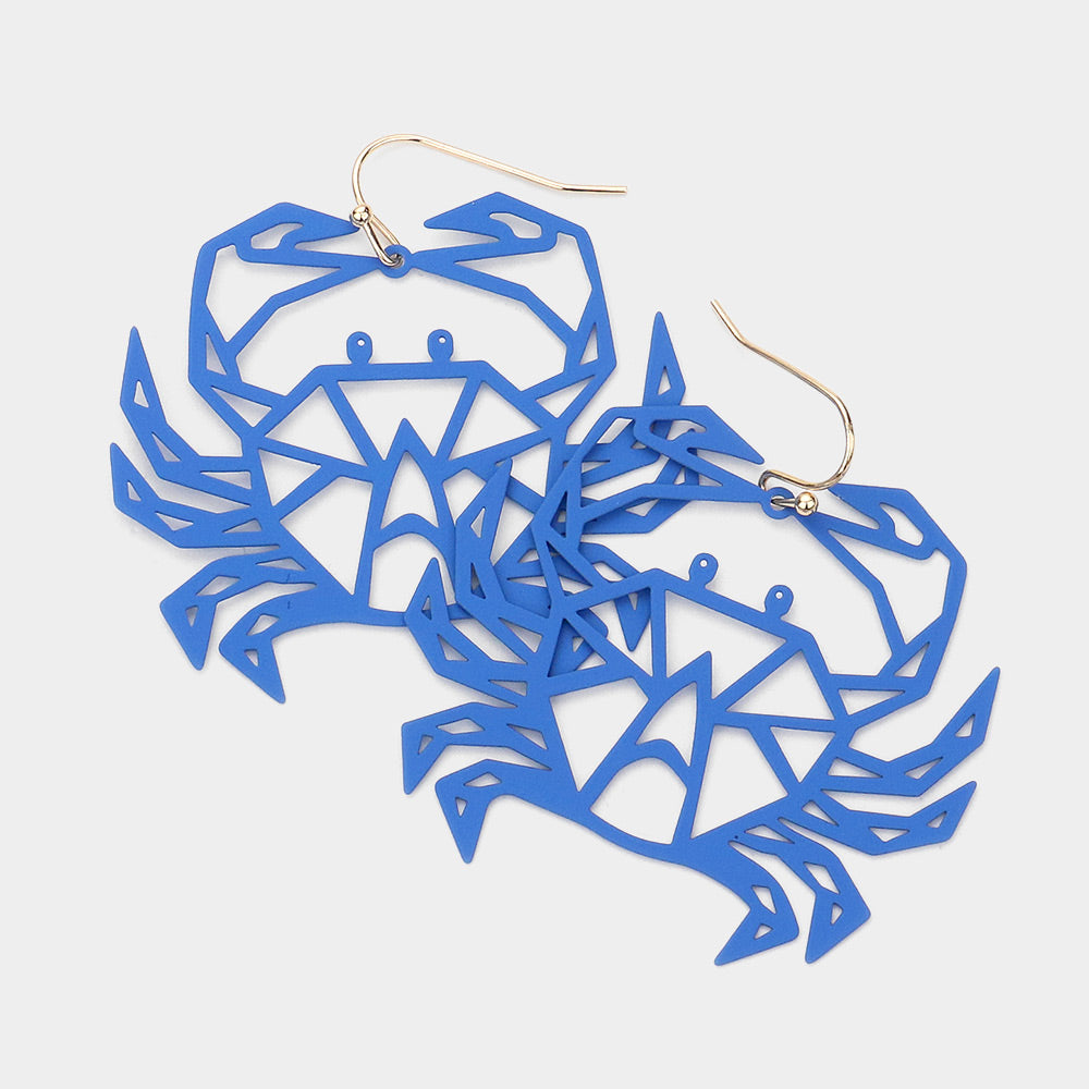 Cut Out Metal Crab Dangle Earrings