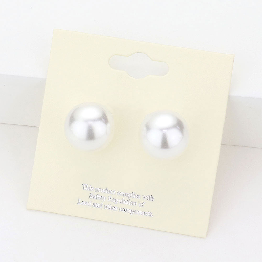 14mm Pearl Stud Earrings