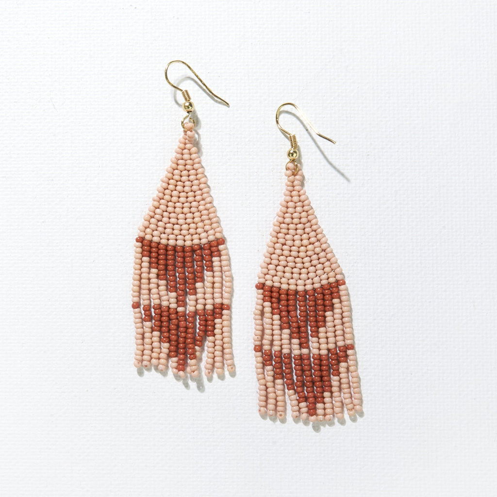 Blush With Rust Triangles Earring
