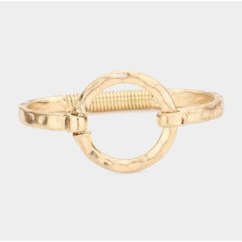 Hammered Open Circle Hook Bracelet