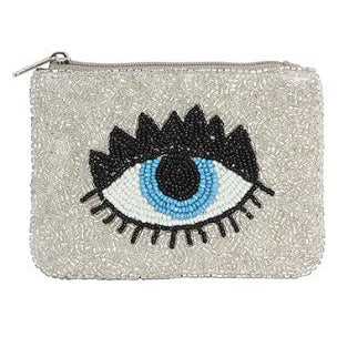 Evil Eye Beaded Coin Pouch Karma