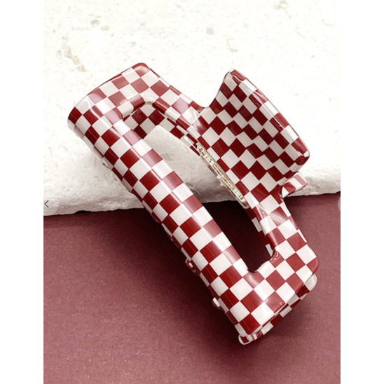 Rectangle Checkered Claw Clip