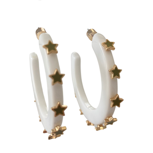 Louis Vuitton Clear/Gold Resin Monogram Inclusion Hoop Earrings