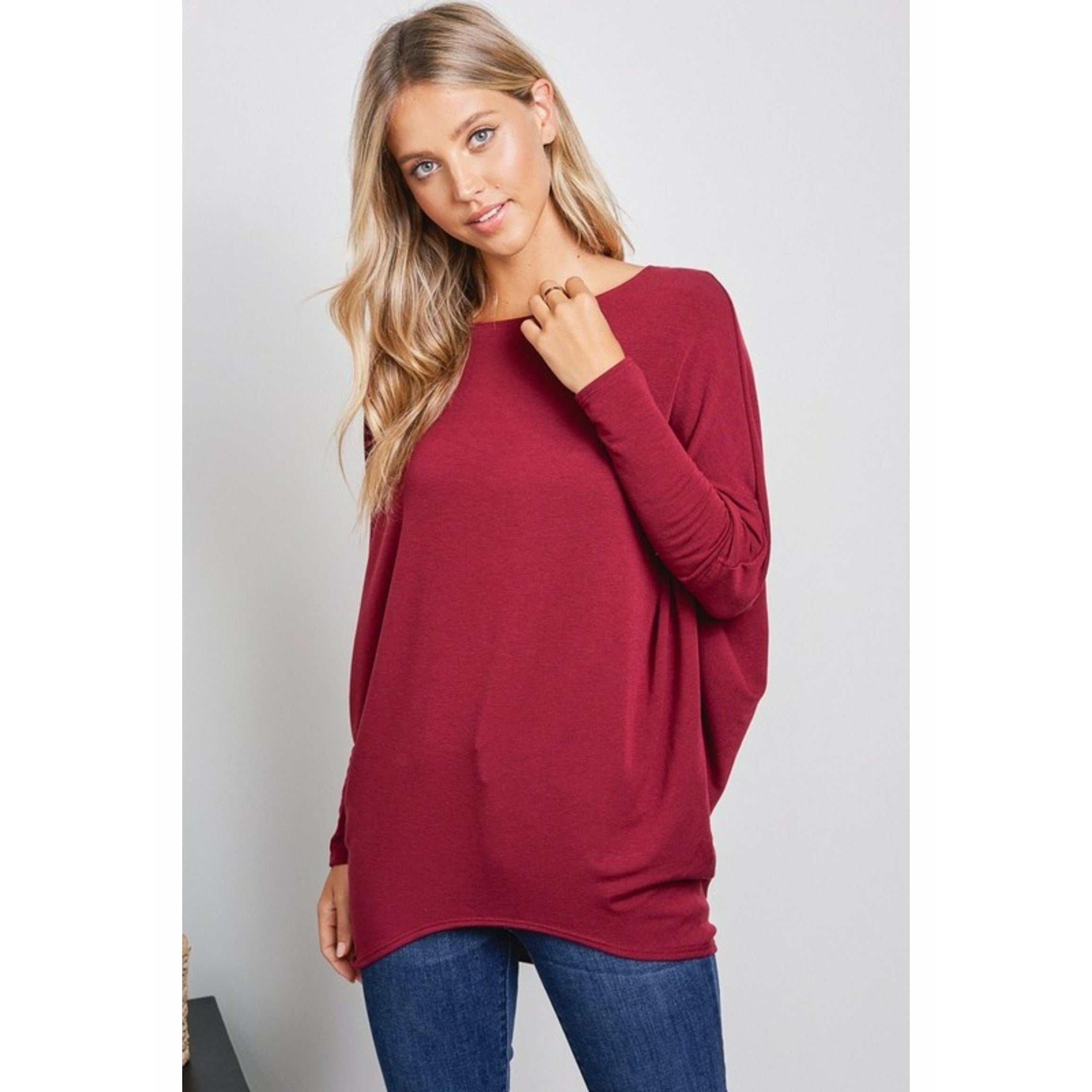 French Terry Dolman Sleeve Top