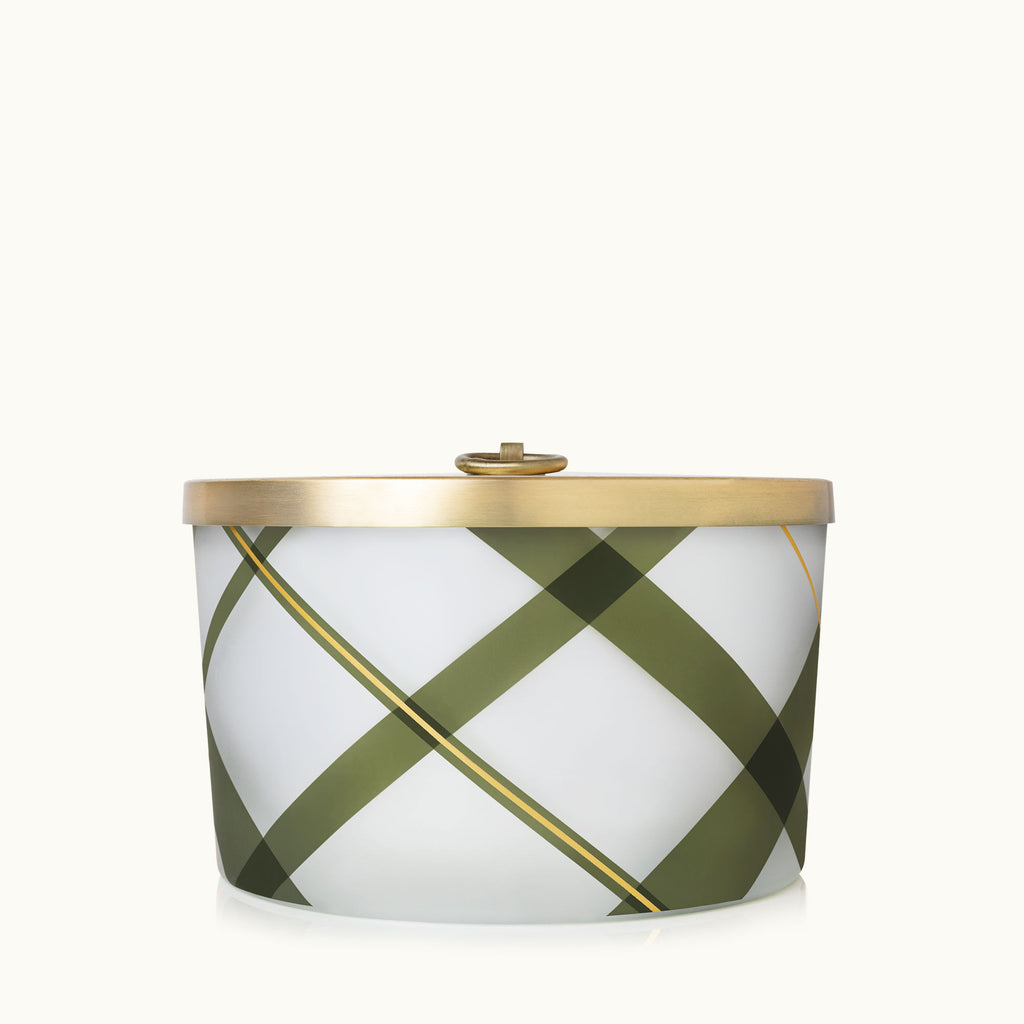 Frosted Plaid Large 3 Wick 18oz Candle